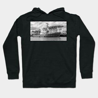 Industrial offshore supply ship moored up in the docks in the seaside town of Great Yarmouth Hoodie